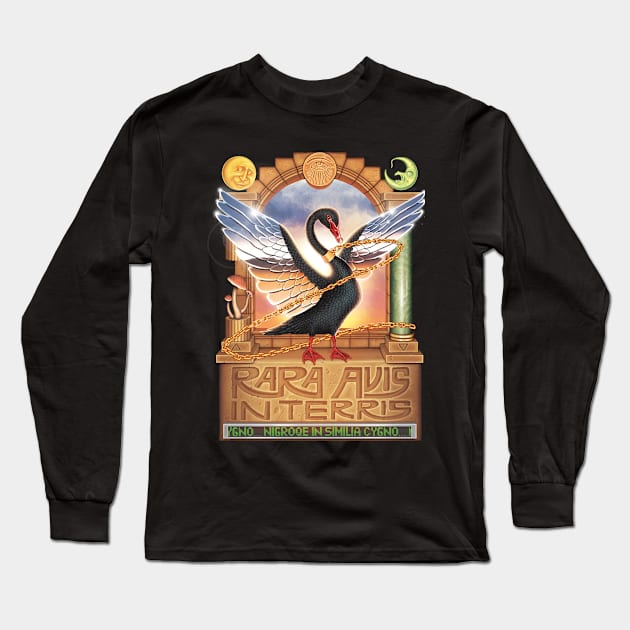 Black Swan Long Sleeve T-Shirt by Stegosaurus